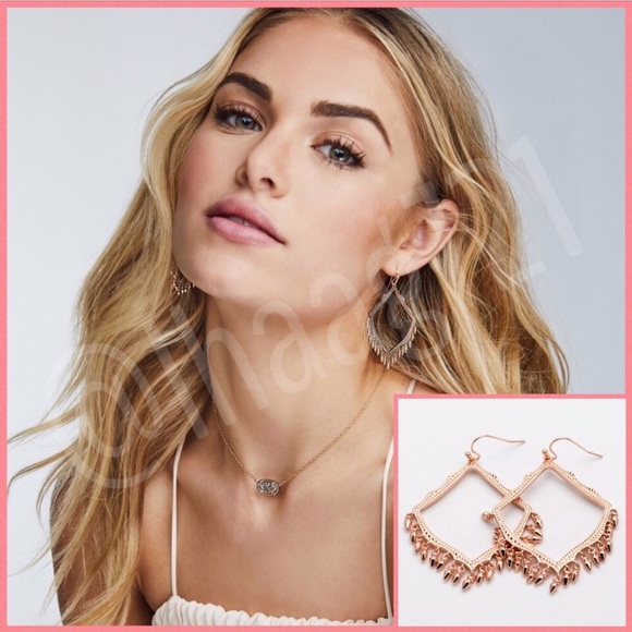 KENDRA SCOTT Lacy Dangle Earrings in Rose Gold - Picture 2 of 8
